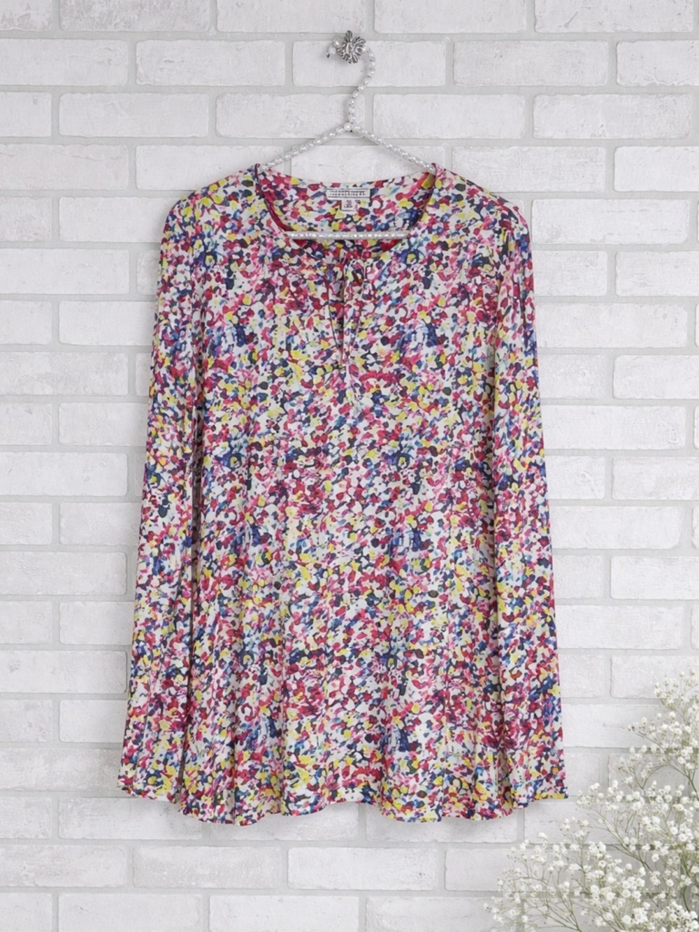 St. John Sport by Marie Gray Multi Color Abstract Print Tunic Top Size S